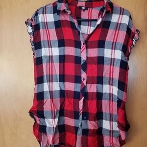 Button up flannel blouse